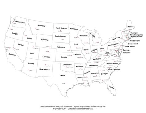 Printable States and Capitals Map | United States Map PDF