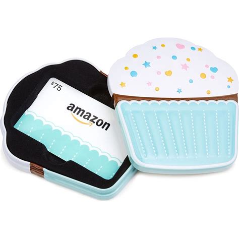 Amazon.com $75 Gift Card in a Birthday Cupcake Tin (Birthday Cupcake Card Design)