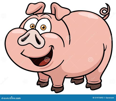 Cartoon pig stock vector. Illustration of happy, clip - 31973092