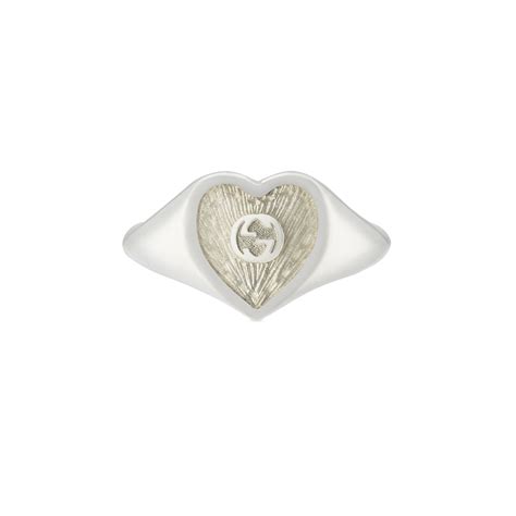 GUCCI HEART RING WITH INTERLOCKING G - Fecarotta Gioielli