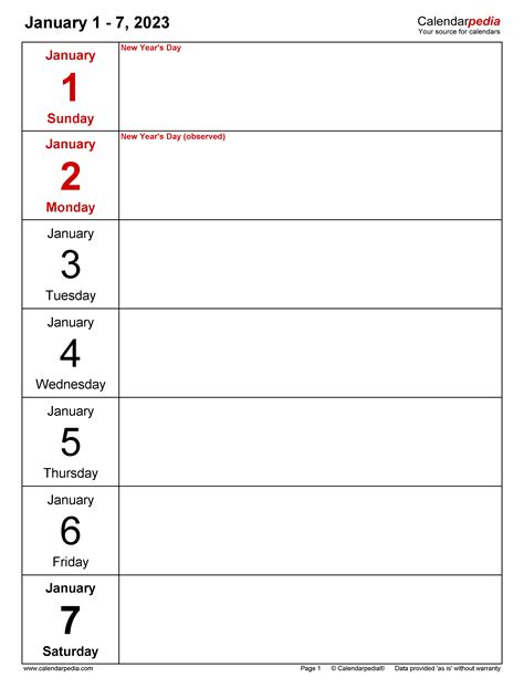 2023 printable daily planner excel tipsographic - 2023 daily planner calendar template free ...