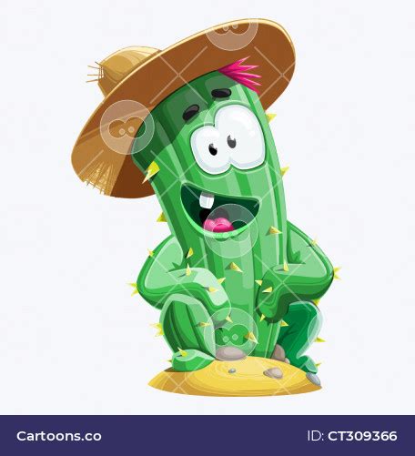 Cartoon Cactus Character - Cartoons.co