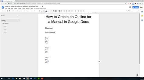 Google Docs Outline Template