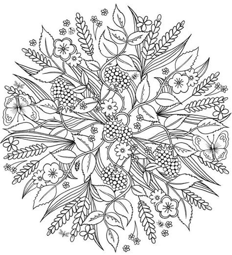 Printable Nature Mandala Coloring Pages Mandalas and meditation are now part of our modern ...