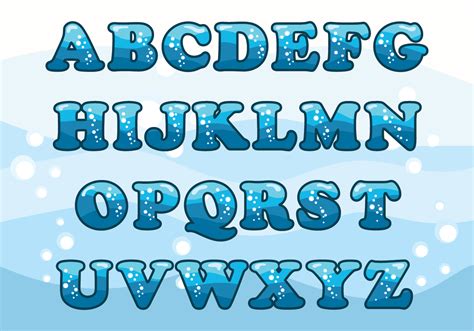 Water Alphabet Set 215950 Vector Art at Vecteezy