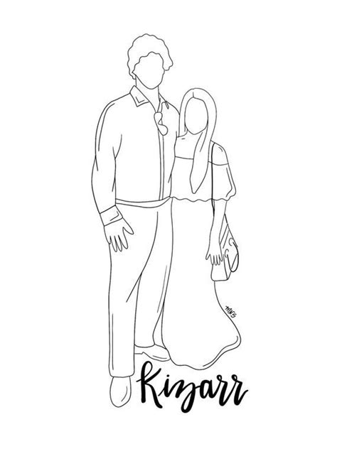 Couple Outline, One to Two People Outline Drawing, Two Person Sketch, Digital Drawing in 2021 ...