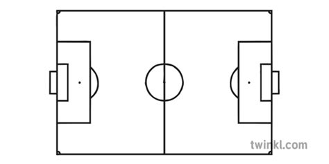 Football Pitch Black and White 2 Illustration - Twinkl