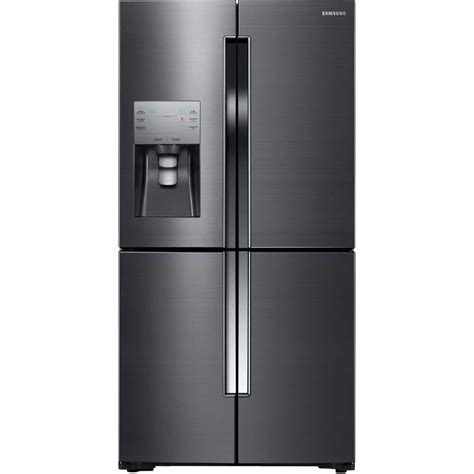 Samsung Refrigerator 22.5 cu. ft. 4-Door Flex French Door in Black Stainless Steel, Counter ...