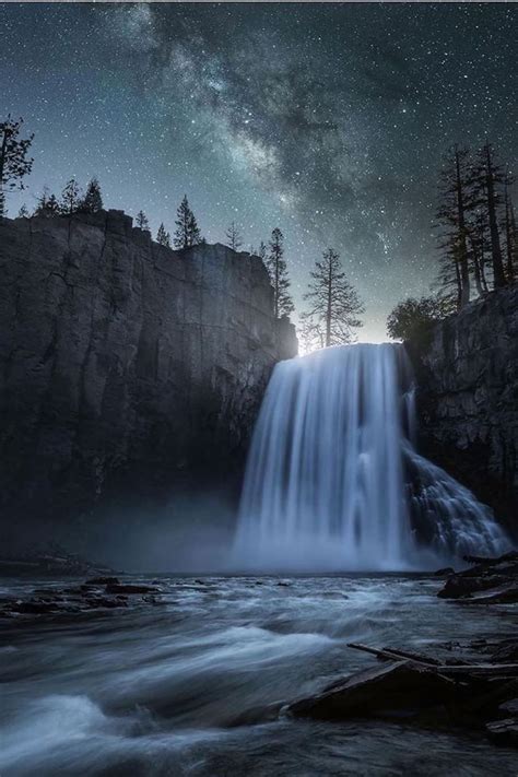 waterfall night stars view nature | Landscape photography, Nature photography, Beauty landscapes