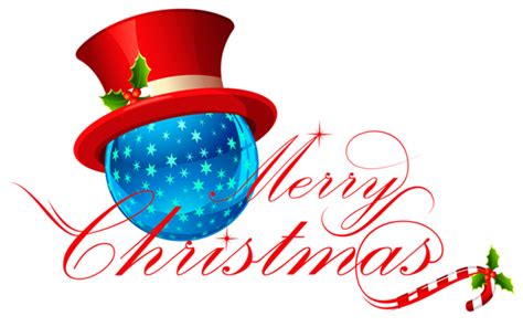 Transparent Merry Christmas with Blue Ornament Clipart | Gallery ...