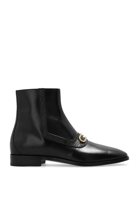 Boots / Wellingtons | Men Gucci Gucci Black Leather Ankle Boots – Kalinowske