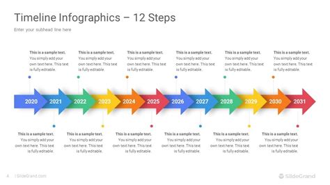 12 Steps Timeline Infographics PowerPoint Template Designs - SlideGrand