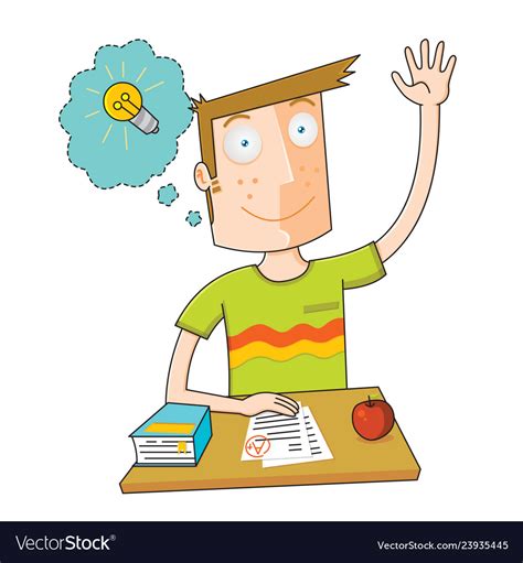 Smart student cartoon Royalty Free Vector Image