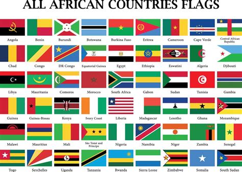 Set of African countries Flags, all 54 africa flag collection. 6236575 Vector Art at Vecteezy