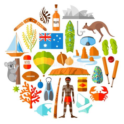 Vector Australian Icons and Symbols. Stock Vector - Illustration of concept, icon: 117950345