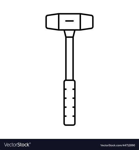 Soft faced hammer tool line icon Royalty Free Vector Image