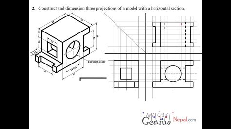 Projection Definition In Engineering Drawing : In an orthographic drawing, the object appears to ...