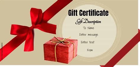 Gift Certificate Free Printable Template