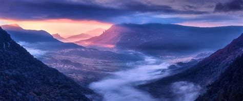 Mountains Wallpaper 4K, Sunrise, Scenic, Early Morning