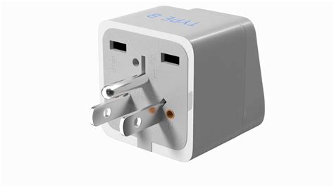 3D Model Type B Travel Plug Adapter White - TurboSquid 1838065