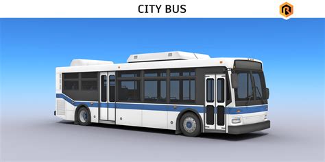 City Bus Low-poly 3D model - Blender Market