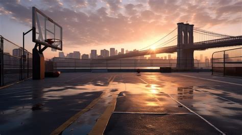 Premium AI Image | sunset on the brooklyn bridge