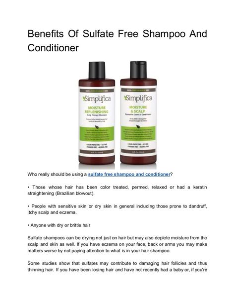 Benefits of sulfate free shampoo and conditioner