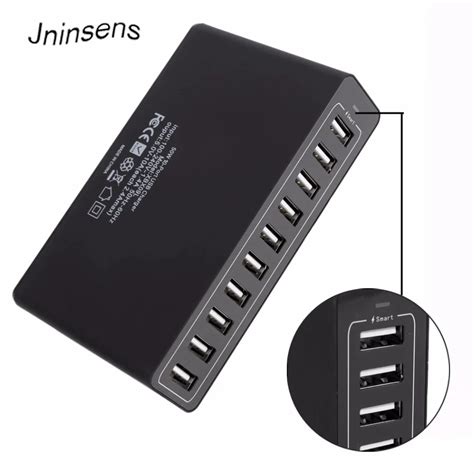 10A 50W 10 Port USB Power Charging Hub PowerPort Multi Port USB Charger EU US UK Standard Smart ...