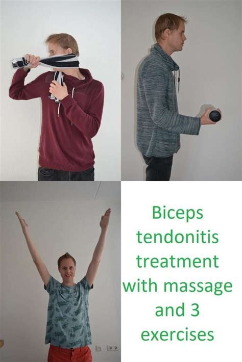 Biceps tendonitis treatment with massage and 3 exercises