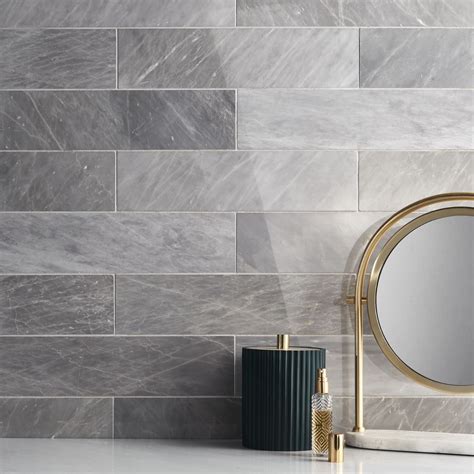 Earth Gray 3x12 Polished Marble Tile | Tilebar.com