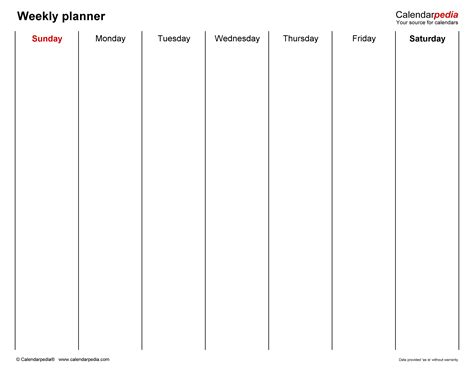 Free Weekly Planners for Microsoft Word - 20+ Templates