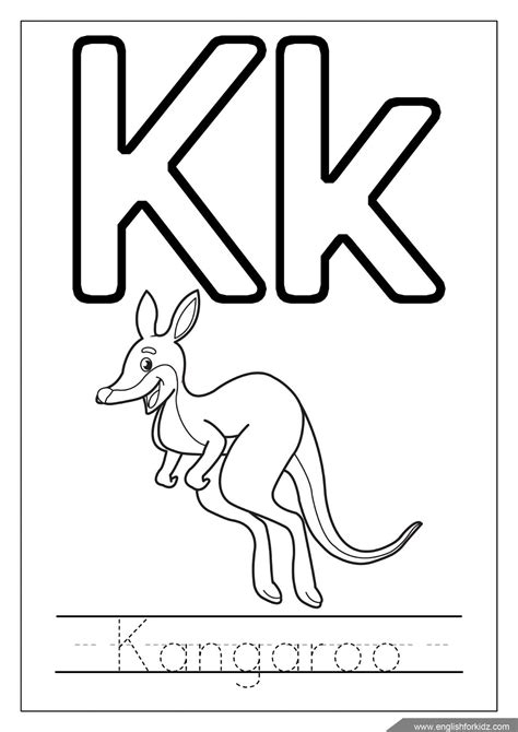 English for Kids Step by Step: Letter K Worksheets, Flash Cards, Coloring Pages