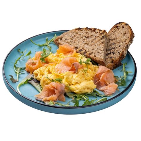 Premium Photo | Salmon scrambled eggs