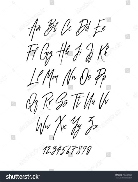 Handwritten Brush Style Modern Cursive Font Stock Vector (Royalty Free) 786624526 | Shutterstock