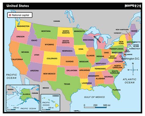 Primary Level: United States Political Map | Maps.com.com