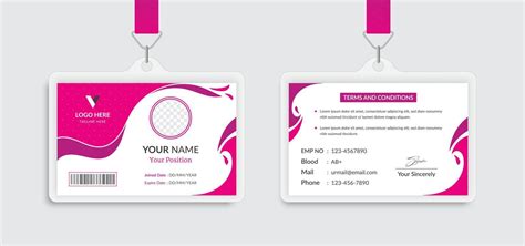 Pink horizontal id card template design 6936000 Vector Art at Vecteezy