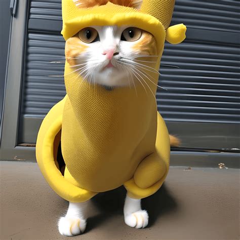 Ginger Cat in Banana Costume · Creative Fabrica