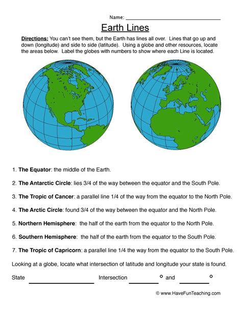 Labeling Latitude and Longitude Worksheet - Have Fun Teaching