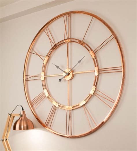 Buy Copper Finish Metal 20 Inch Wall Clock by Craftter Online - Vintage Wall Clocks - Wall ...