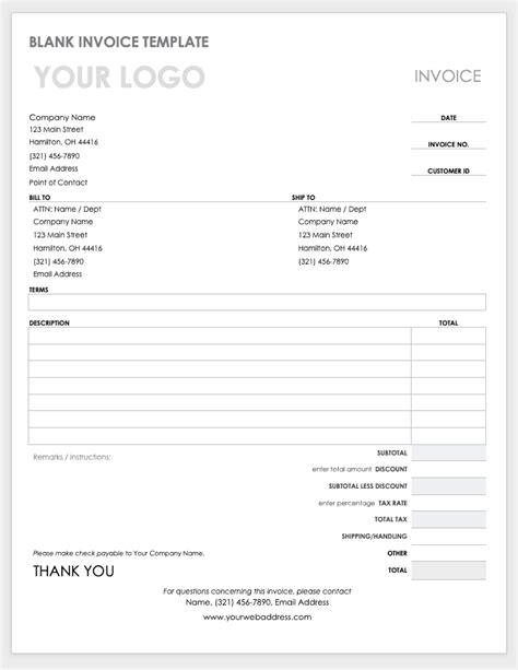 Free MS Word Invoices Templates | Smartsheet