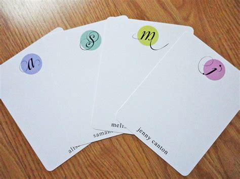 Monogrammed Notecards Personalized Note Cards Flat, Rounded Set of 12 Great Christmas Gift - Etsy