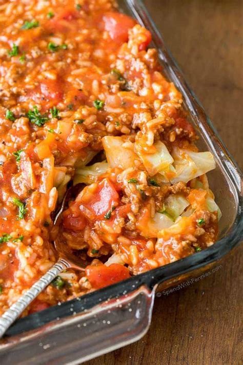 Unstuffed cabbage casserole is the perfect way to enjoy lazy cabbage rolls! Ground beef, pork ...