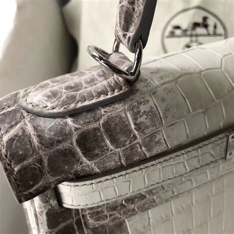 Elegant Hermes Himalaya Crocodile Leather Kelly28CM Tote Bag Silver Hardware - H Factory Birkin