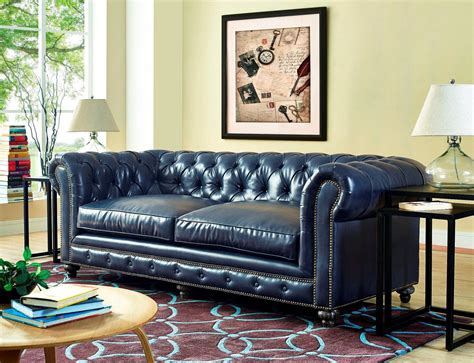 Durango Rustic Blue Leather Sofa from TOV (S38) | Coleman Furniture