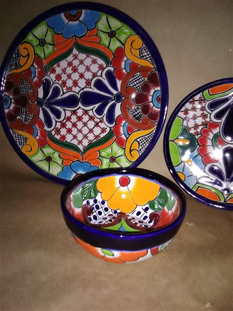 12 Piece Talavera Dinnerware Plate Setting for 4 Colorful | Etsy | Mexican pottery, Talavera ...