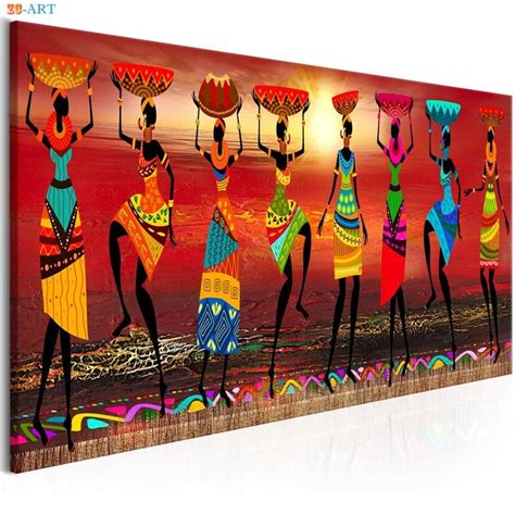 African Women Dancing Tribal Wall Art | Walling Shop