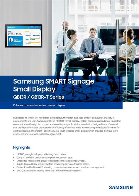 (PDF) Samsung SMART Signage Small Display Samsung SMART Signage · Samsung SMART Signage Small ...