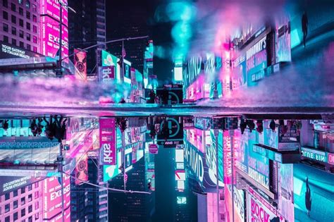 Neon Nights of Rain-Slicked City Streets Capture “The Upside Down” in Puddle Reflections | Neon ...