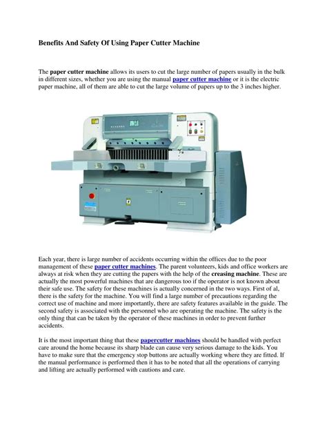 PPT - Benefits And Safety Of Using Paper Cutter Machine PowerPoint Presentation - ID:7584184