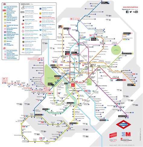 Map of Madrid subway, underground & tube (metro): stations & lines